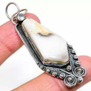 Подвеска из стерлингового серебра 925 пробы с натуральной яшмой малигано и топазом 2,72 дюйма d6O02