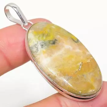 Подвеска из стерлингового серебра 925 пробы с натуральным драгоценным камнем шмель яшма 2,21 дюйма t7A44