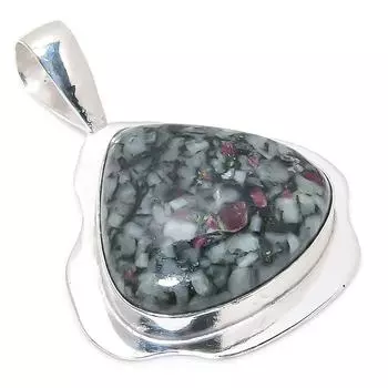 Подвеска из стерлингового серебра 925 пробы с натуральным эвдиалитом ручной работы 1,97 дюйма a9Q02