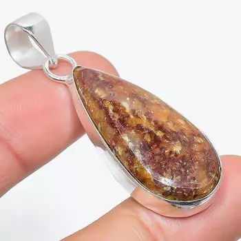 Подвеска из стерлингового серебра 925 пробы с натуральным шовным агатом ручной работы 2,13 дюйма d7U92