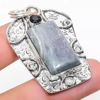 Подвеска из стерлингового серебра 925 пробы с натуральным каммереритом и шпинелью 2,17 дюйма K4J76