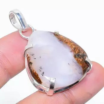 Подвеска из стерлингового серебра 925 пробы с натуральным валуном и хризопразом ручной работы 1,62 дюйма p1b31