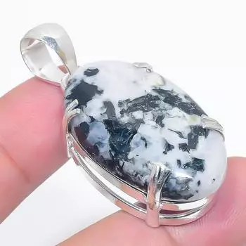 Подвеска из стерлингового серебра 925 пробы с натуральным радужным лунным камнем 1,89 дюйма e4b06