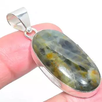 Подвеска из стерлингового серебра 925 пробы с натуральным оранжевым сеарфанитом 1,97 дюйма d3k44