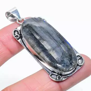 Подвеска из стерлингового серебра 925 пробы с драгоценным камнем лабрадоритом 2,36 дюйма F1w12