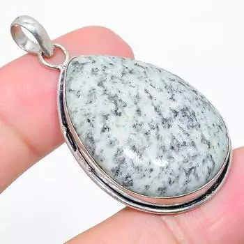 Подвеска из стерлингового серебра 925 пробы с синим азуритом K2, размер 1,93 дюйма, P1T22 белый