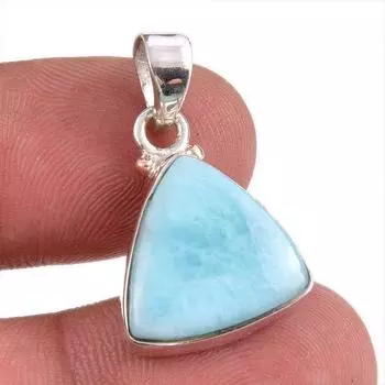 Подвеска из стерлингового серебра 925 пробы с драгоценным камнем Natural Republic Larimar, 1,25 дюйма, w2A84
