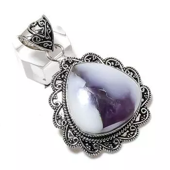 Подвеска из стерлингового серебра 925 пробы с супер аметистом 23 драгоценными камнями 2,25 дюйма H1f25