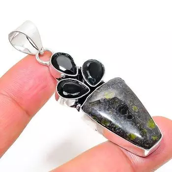 Подвеска из стерлингового серебра 925 пробы с натуральным камнем Гогунджула и шпинелью 2,44 дюйма s0R34