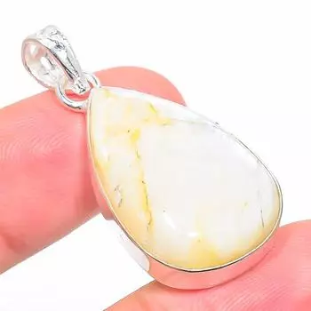 Подвеска из стерлингового серебра 925 пробы с натуральным радужным лунным камнем 1,65 дюйма j5h85