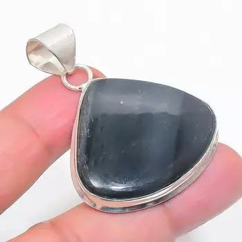 Подвеска из стерлингового серебра 925 пробы с натуральным черным тигровым глазом 1,97 дюйма E9C34