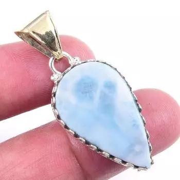 Подвеска из стерлингового серебра 925 пробы с драгоценным камнем Natural Republic Larimar 1,75 W4I61