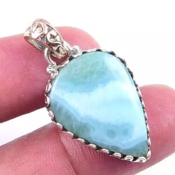 Подвеска из стерлингового серебра 925 пробы с драгоценным камнем Natural Republic Larimar 1,50 h2W16