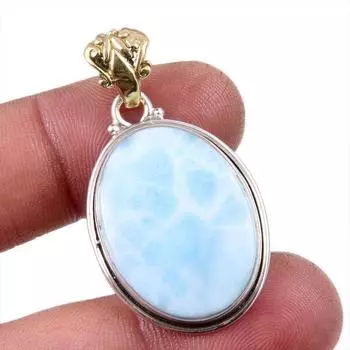 Подвеска из стерлингового серебра 925 пробы с ларимаром Natural Republic 1,5 дюйма o6k11