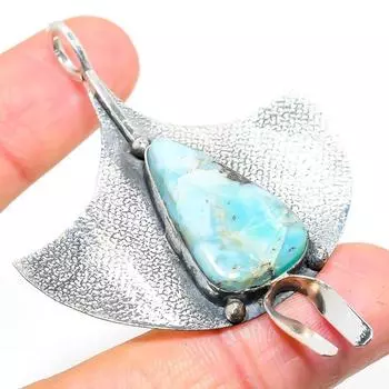 Подвеска из стерлингового серебра 925 пробы с драгоценным камнем Natural Republic Larimar 2,60 дюйма a0w20