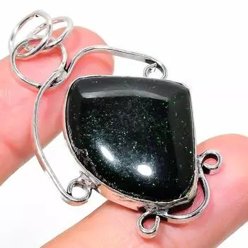 Подвеска из стерлингового серебра 925 пробы с натуральным зеленым лабрадоритом 2,17 дюйма Y0r71