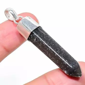 Подвеска из стерлингового серебра 925 пробы с натуральным аметистом ручной работы 2,17 дюйма D6s81