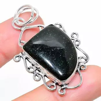 Подвеска из стерлингового серебра 925 пробы с натуральным зеленым лабрадоритом 2,17 дюйма s1K34