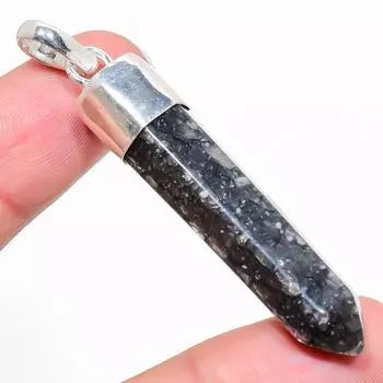 Подвеска из стерлингового серебра 925 пробы с натуральным аметистом ручной работы 2,36 дюйма H6r86