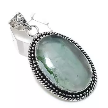 Подвеска из стерлингового серебра 925 пробы с натуральным флюоритом 2,25 дюйма A5J47