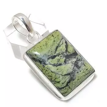 Подвеска из стерлингового серебра 925 пробы с натуральным драгоценным камнем «Кровь дракона» 1,97 дюйма M9H71