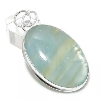 Подвеска из стерлингового серебра 925 пробы с натуральным флюоритом 2,36 дюйма Q6a86