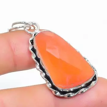 Подвеска из стерлингового серебра 925 пробы с натуральным камнем сердоликом 2,05 дюйма a7R35