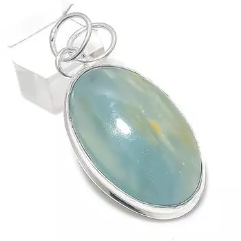Подвеска из стерлингового серебра 925 пробы с натуральным аквамарином 2,09 дюйма C1u71