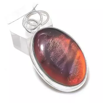 Подвеска из стерлингового серебра 925 пробы с натуральным аммолитом 1,85 дюйма Z3i18