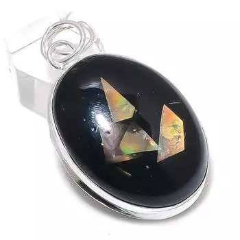 Подвеска из стерлингового серебра 925 пробы с натуральным аммолитом 2,17 дюйма B7O98