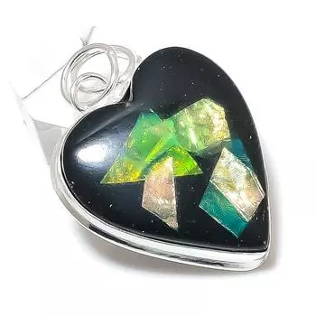 Подвеска из стерлингового серебра 925 пробы с натуральным аммолитом 1,89 дюйма O7w50