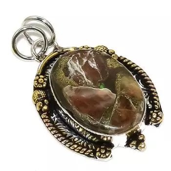 Подвеска из стерлингового серебра 925 пробы с натуральным медным турмалином и камнем 1,69 дюйма L7Y28