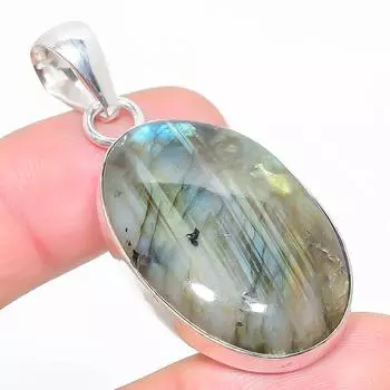 Подвеска из стерлингового серебра 925 пробы с натуральным лабрадоритом ручной работы 2,17 дюйма k1n36