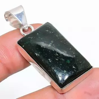 Подвеска из стерлингового серебра 925 пробы с натуральным лабрадоритом ручной работы 1,65 дюйма y4B61