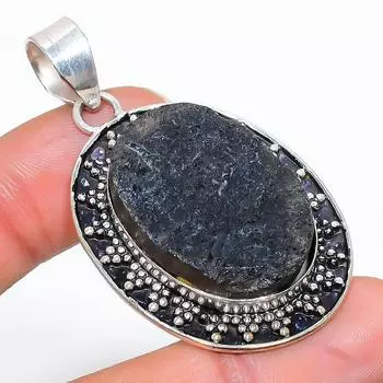 Подвеска из стерлингового серебра 925 пробы с натуральным лабрадоритом ручной работы 2,05 дюйма i6h19