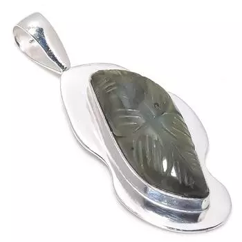 Подвеска из стерлингового серебра 925 пробы с натуральным лабрадоритом ручной работы 2,52 дюйма r1T07