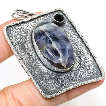 Подвеска из стерлингового серебра 925 пробы с натуральным солнечным камнем лолитом и шпинелью 2,40 дюйма K4h83