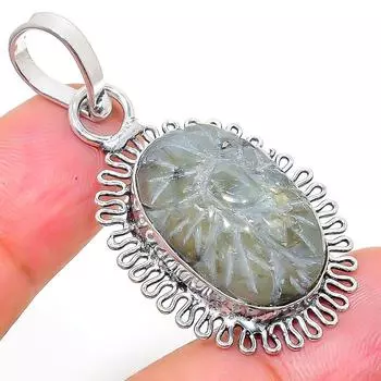 Подвеска из стерлингового серебра 925 пробы с натуральным лабрадоритом ручной работы 1,81 дюйма D3O07