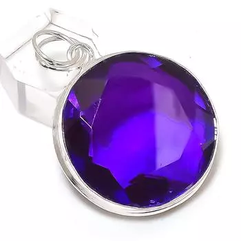 Подвеска из стерлингового серебра 925 пробы с натуральным аметистом 1,81 дюйма Y0k22