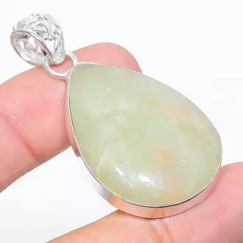 Подвеска из стерлингового серебра 925 пробы с натуральным оранжевым серафинитом 1,97 дюйма B7C98