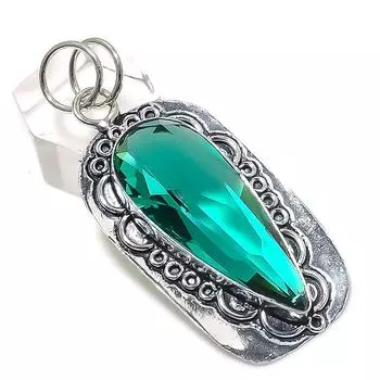 Подвеска из стерлингового серебра 925 пробы с натуральным хромдиопсидом 2,36 дюйма a6J20