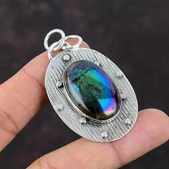Подвеска из стерлингового серебра 925 пробы с мистическим огнем, подвеска из лабрадорита, удивительные ювелирные изделия ручной работы, подвеска из натурального драгоценного камня, серебряное ювелирное изделие, подарок для мамы