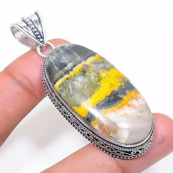 Подвеска из стерлингового серебра 925 пробы «Шмель Яшма» 2,48 дюйма n3O66