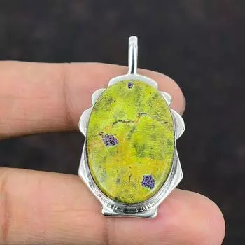 Подвеска из стерлингового серебра 925 пробы стихтит, дизайнерское ювелирное изделие, кулон ручной работы, ювелирные изделия из драгоценного камня стихтит, подарки для мамы, кулон с камнем по дате рождения