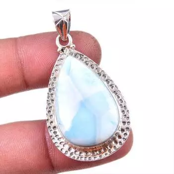 Подвеска из стерлингового серебра Natural Republic Larimar Gemstone 925 пробы 2 дюйма p8k36