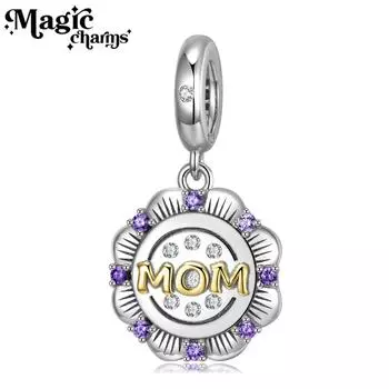 Подвеска из стерлингового серебра S925, подарок на день матери, ожерелье, браслет, аксессуары, бусины