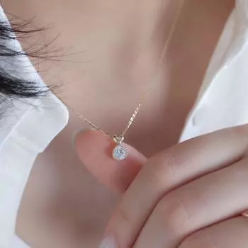 Подвеска из стерлингового серебра S925, простое и компактное ожерелье с круглым цирконием в форме персикового сердца, инкрустированная цепочка для ключицы, женская 925