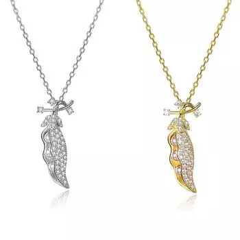 Подвеска из стерлингового серебра S925 с маленькими бобами и кристаллами