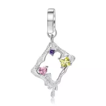 Подвеска из стерлингового серебра S925 Y2k, индивидуальный тренд, браслет из стерлингового серебра с пескоструйной обработкой и инкрустацией цирконом, аксессуары