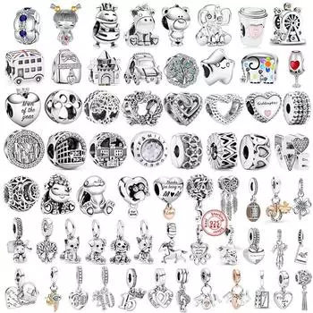 Подвеска из стерлингового серебра с номером щенка, семья, подходит для S925, оригинальные подвески, браслеты для женщин, подарок, изготовление ювелирных изделий